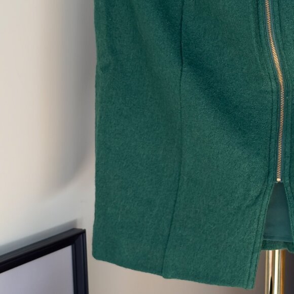 NWT Vintage Banana Republic Wool Blend Green Mini Skirt With Gold Zipper| US 6 - Picture 9 of 11